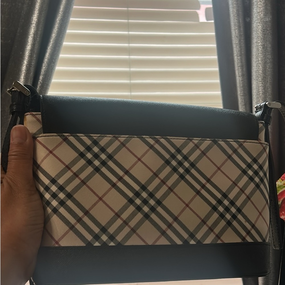 Burberry Black and Cream Check Crossbody Bag - Picture 6 of 15